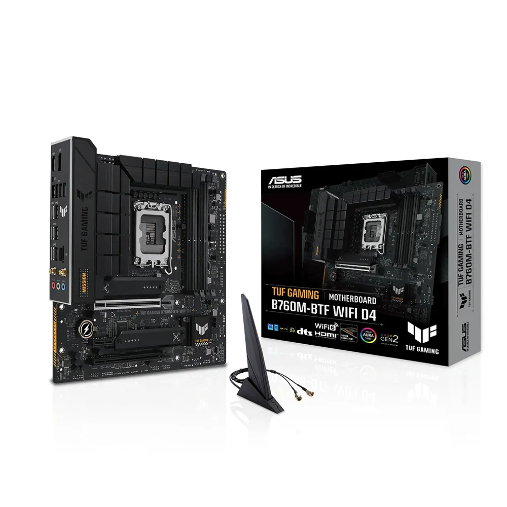 ASUS TUF GAMING B760M-BTF WIFI D4, LGA 1700, DDR4 Дънна платка