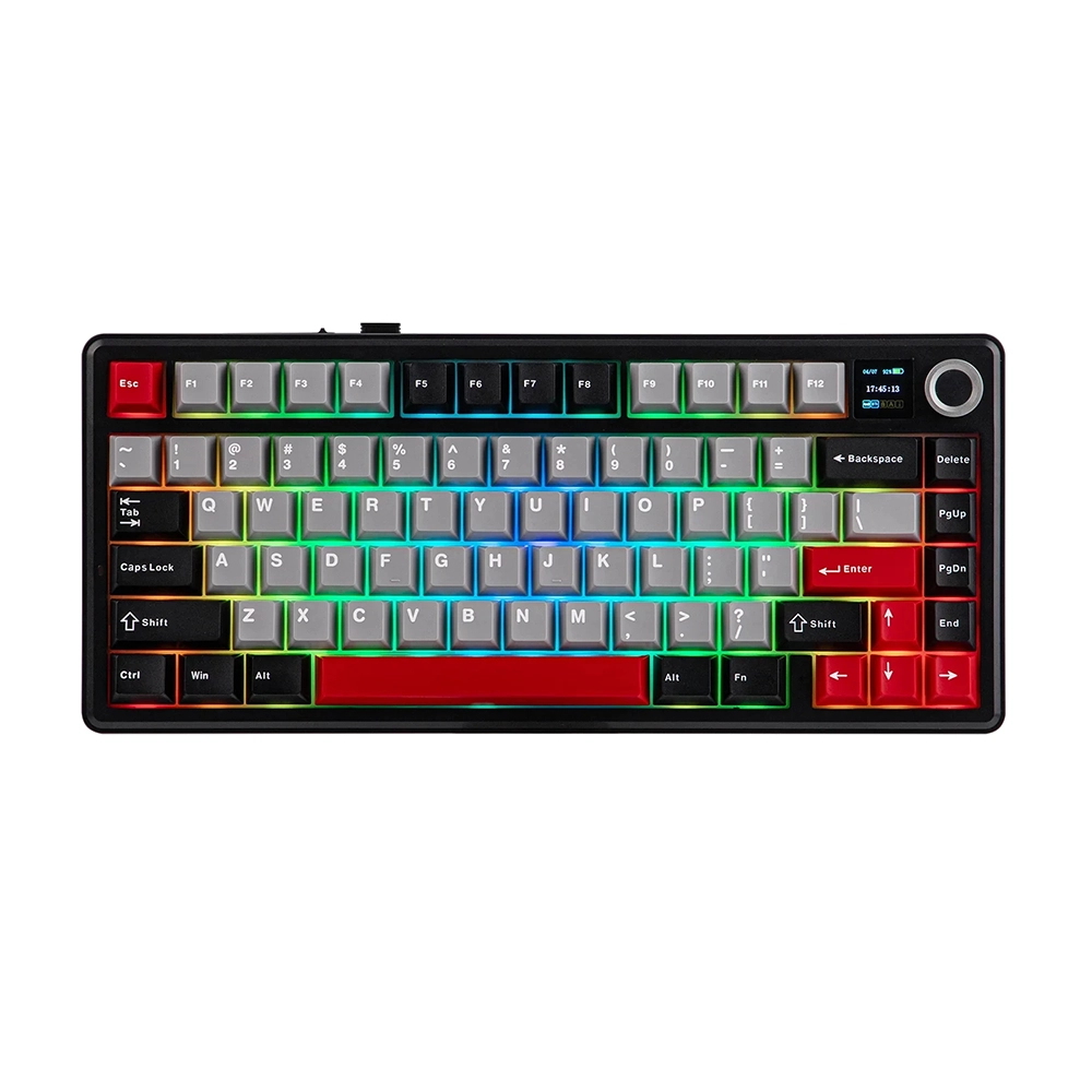 Aula F75 MAX Black/Red Безжична геймърска клавиатура с LEOBOG Reaper суичове