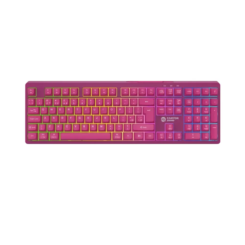 Canyon Fortnax GKW-2 Pink Безжична геймърска мембранна клавиатура