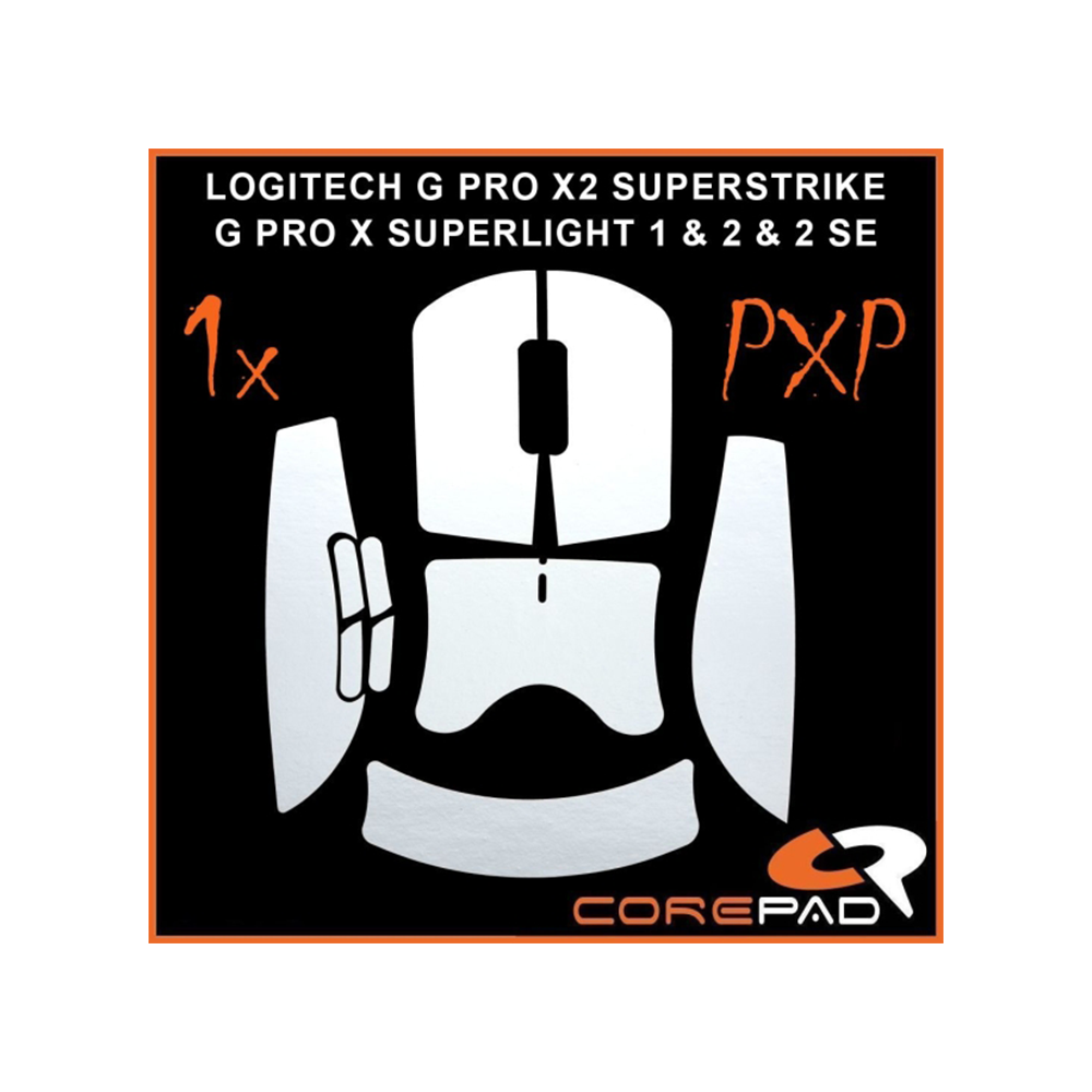 Corepad PXP Grips #2202 White  за Logitech G PRO X2 SUPERSTRIKE / G PRO X3 SUPERSTRIKE / G PRO X SUPERLIGHT 1/2 / G PRO X SUPERLIGHT 2 SE Грип ленти