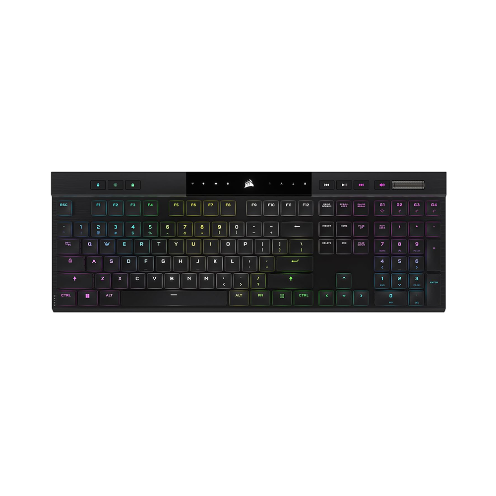 Corsair K100 AIR RGB Ultra-Thin Нископрофилна безжична механична клавиатура с Cherry MX Ultra Low Profile Tactile суичове
