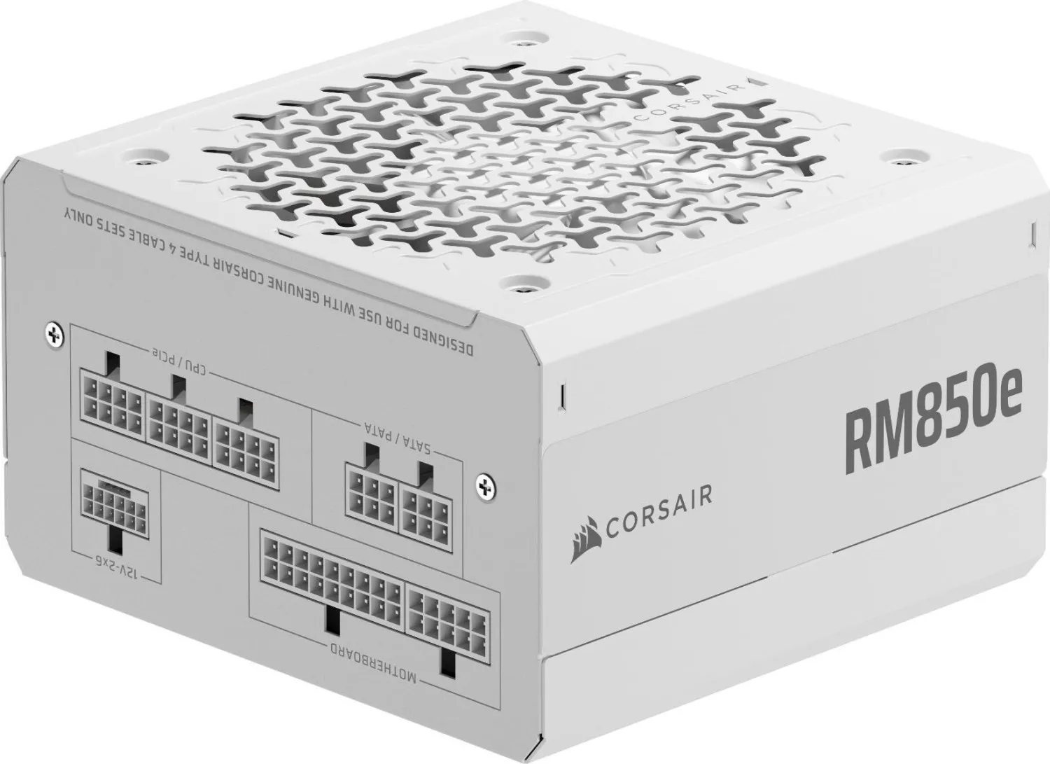 Corsair RM850e 850W White, 80 Plus Gold, модулно, PCIe Gen 5.1, ATX 3.1 захранване за компютър