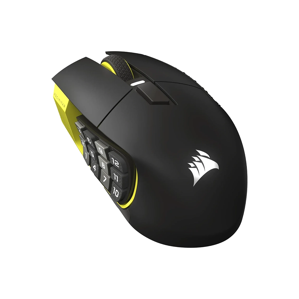 Corsair Scimitar Elite Wireless SE MMO Black Yellow Безжична геймърска оптична мишка