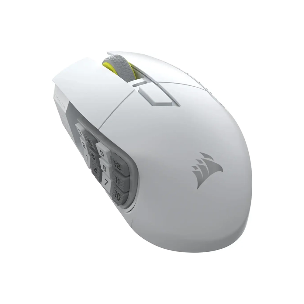Corsair Scimitar Elite Wireless SE MMO White Безжична геймърска оптична мишка