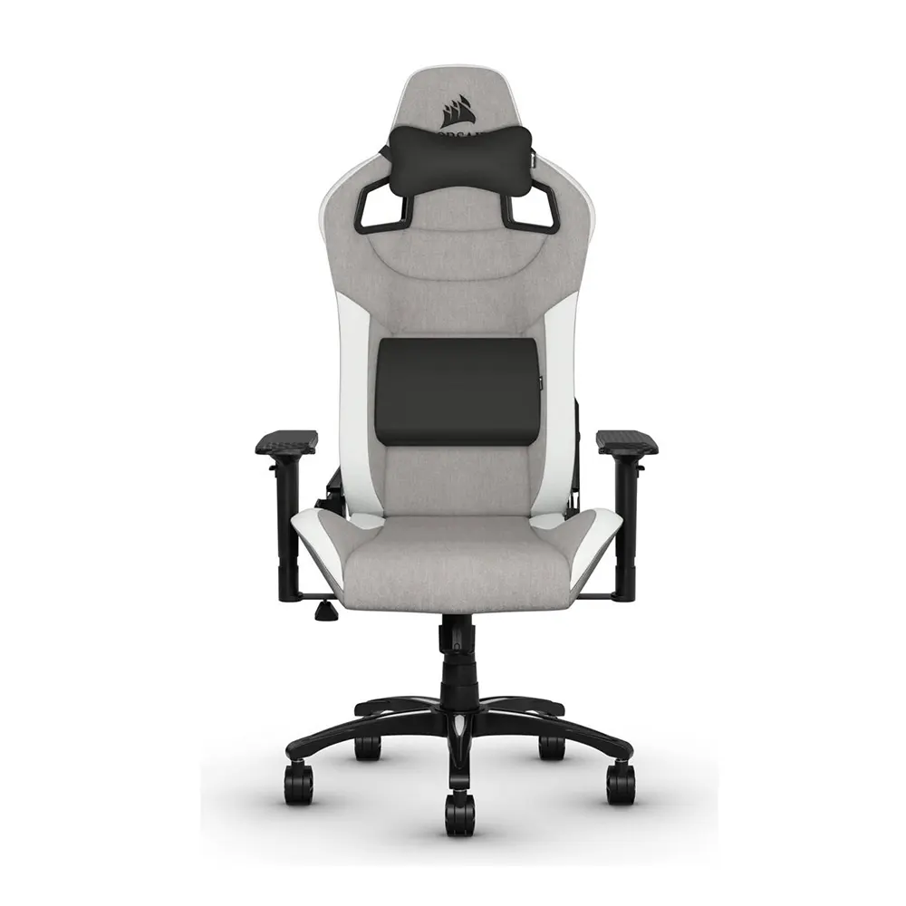 Corsair T3 Rush Fabric 2023 Grey/White Ергономичен геймърски стол