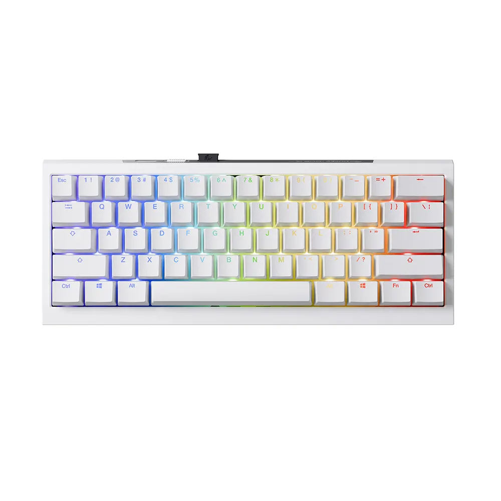 Ducky One X Mini Wireless White Безжична геймърска механична клавиатура с Ducky Inductive Magnetic регулируеми суичове
