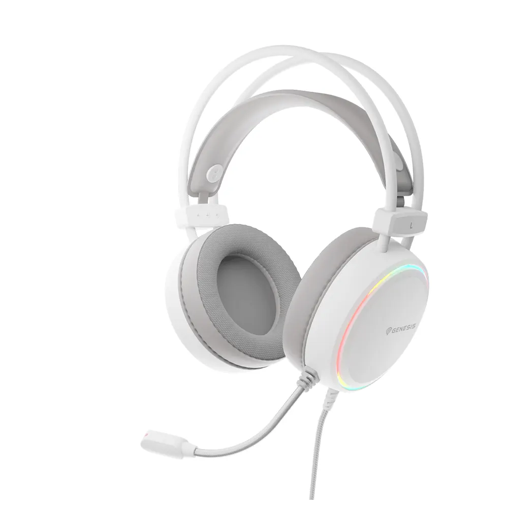 Genesis Neon 613 G2 White RGB Геймърски слушалки с микрофон