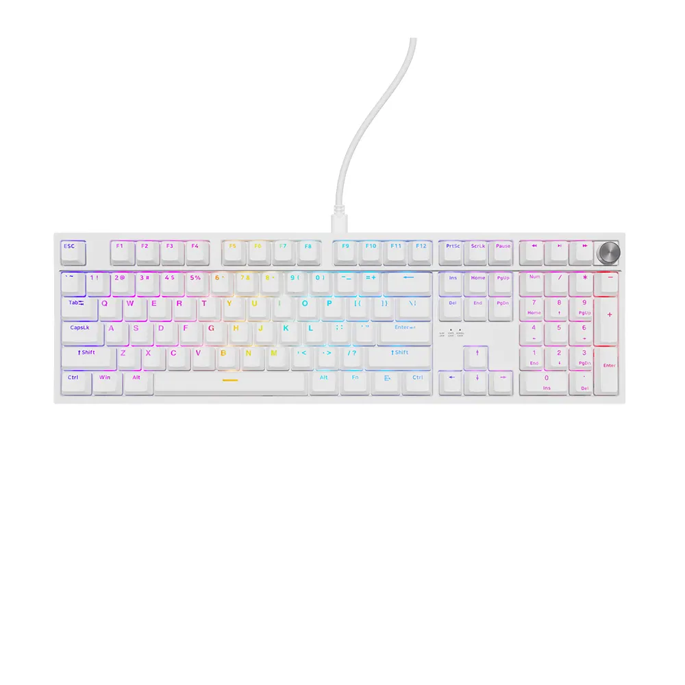 Genesis Thor 404 White Геймърска механична клавиатура с Outemu Peach Silent v3 суичове