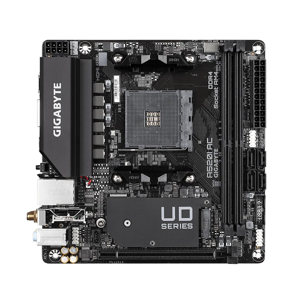 Gigabyte A520I AC, AM4, DDR4, Wi-Fi 5 Дънна платка
