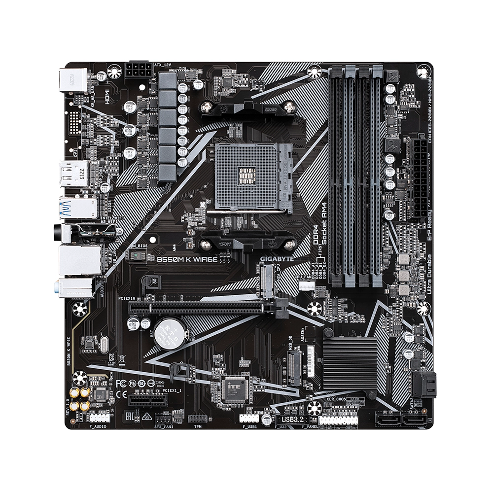 Gigabyte B550M K WIFI6E, AM4, DDR4, Wi-Fi 6E Дънна платка