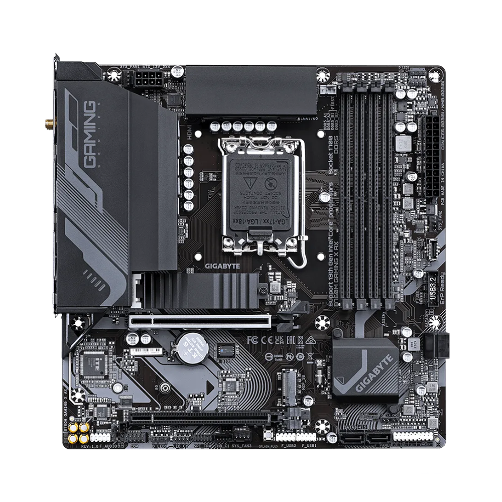 Gigabyte B760M GAMING X AX, LGA 1700, DDR5, WiFi 6E, Дънна платка