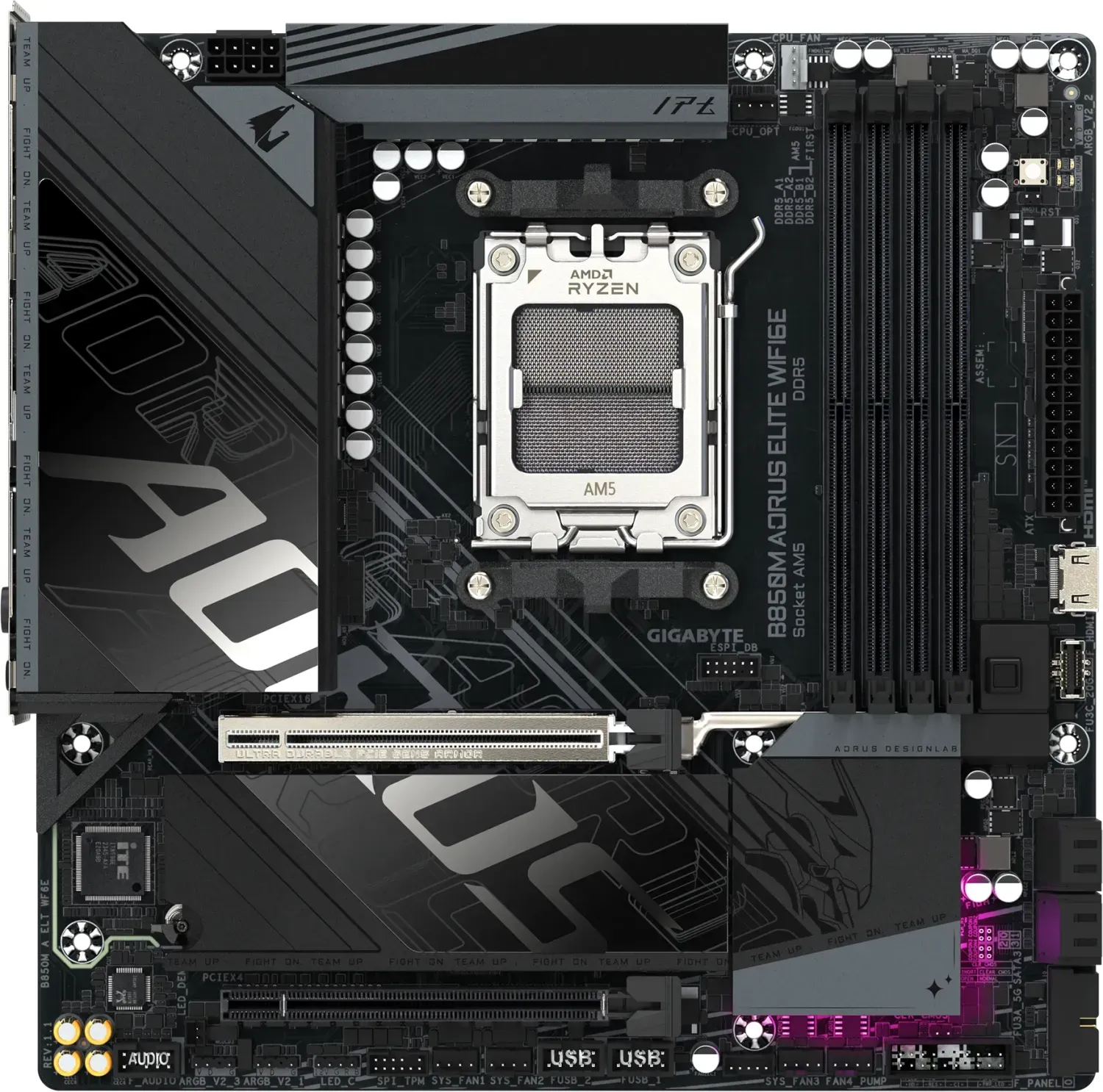 Gigabyte B850M AORUS ELITE WIFI6E, AM5, DDR5, Wi-Fi 6E Дънна платка