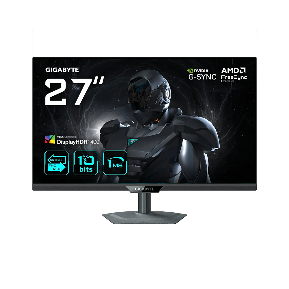 Gigabyte G27U 27'' SS IPS, 4K UHD (3840x2160), Dual Mode 160Hz/320Hz, 1ms GTG, VESA DisplayHDR 400 Геймърски монитор