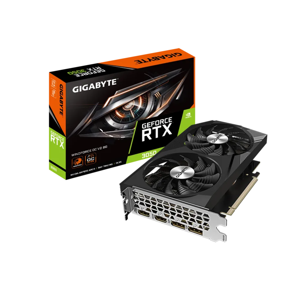 Gigabyte GeForce RTX 3050 WINDFORCE OC V2 Black/Silver 8 GB GDDR6 Видео карта