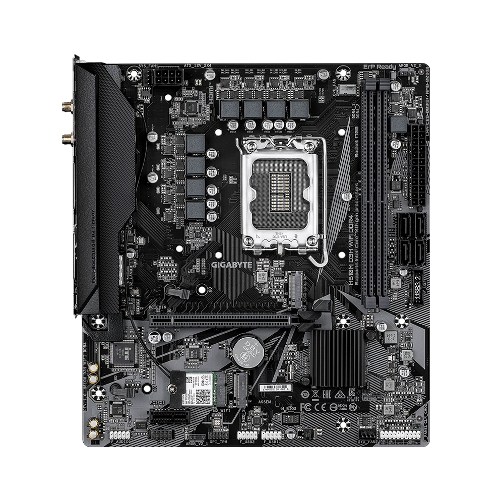 Gigabyte H610M D3H WIFI DDR4, LGA1700, DDR4, Wi-Fi 5 Дънна платка