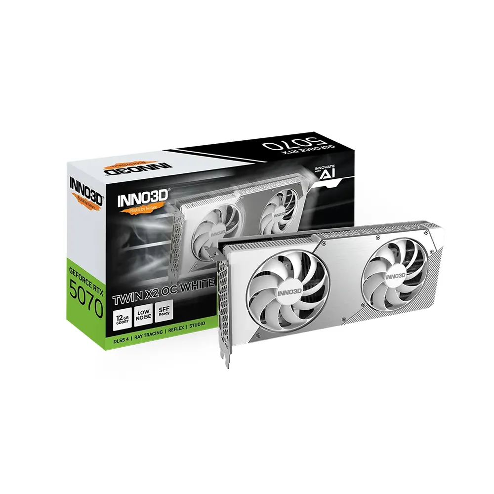 Inno3D GeForce RTX 5070 Twin X2 OC White, 12GB GDDR7 Видео карта