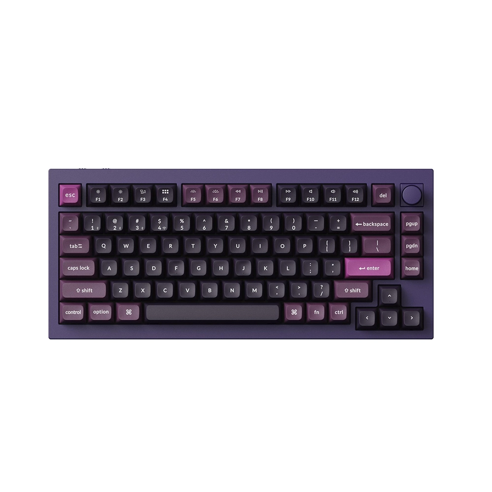 Keychron Q1 Max Purple QMK Knob Hot-Swappable Wireless Безжична геймърска механична клавиатура с Gateron Jupiter Red суичове
