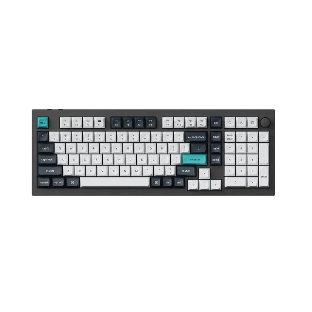 Keychron Q5 Max QMK/VIA Hot-Swappable Knob Carbon Black Безжична геймърска механична клавиатура с Gateron Jupiter Brown суичове