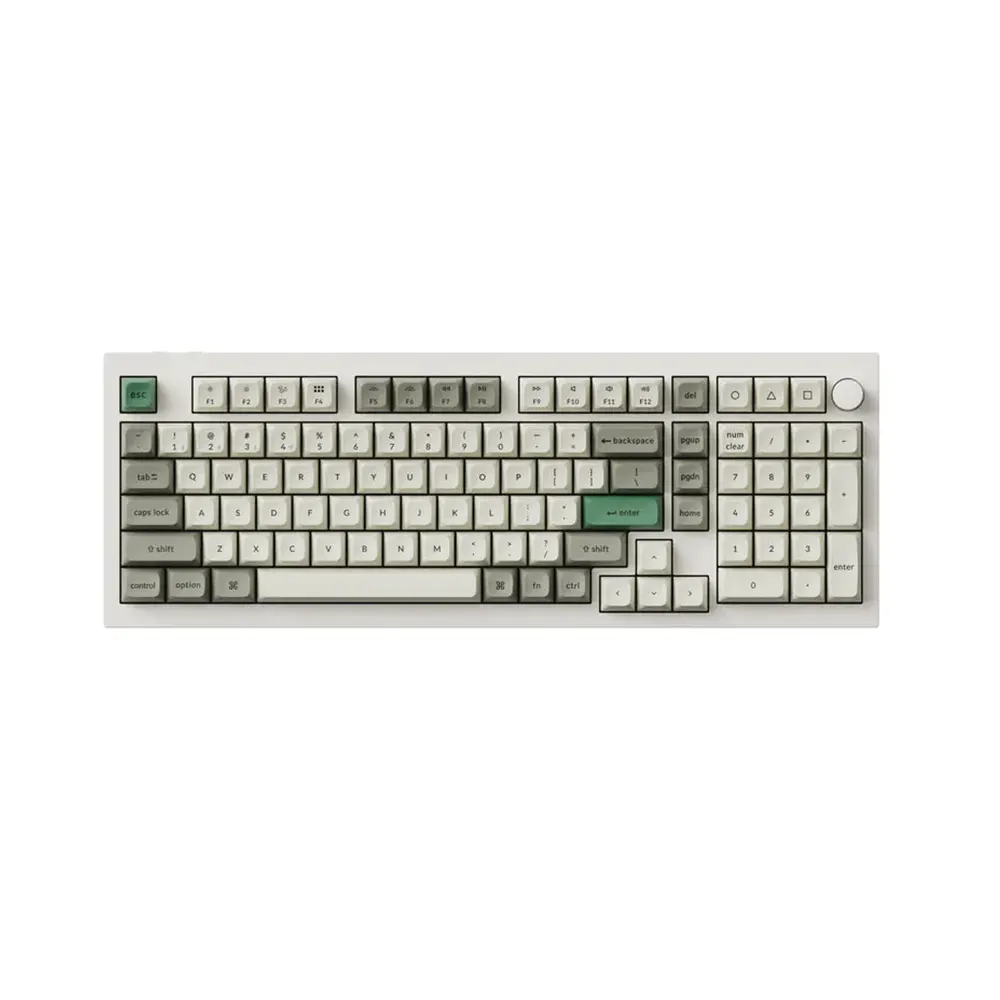 Keychron Q5 Max QMKVIA Hot-Swappable Knob Shell White Безжична геймърска механична клавиатура с Gateron Jupiter Brown суичове