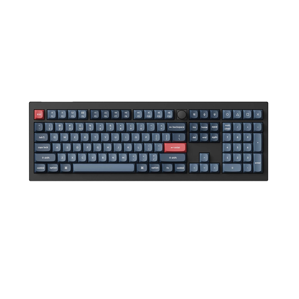 Keychron V6 MAX QMK/VIA Carbon Black Безжична геймърска механична клавиатура с Gateron Jupiter Red суичове