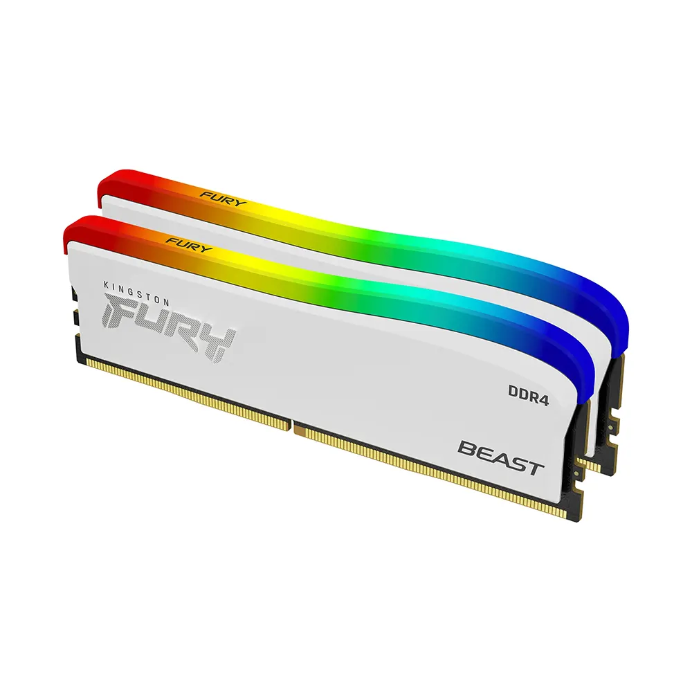 Kingston FURY Beast White RGB 16GB (2x8) DDR4 3200 CL16 Рам памет