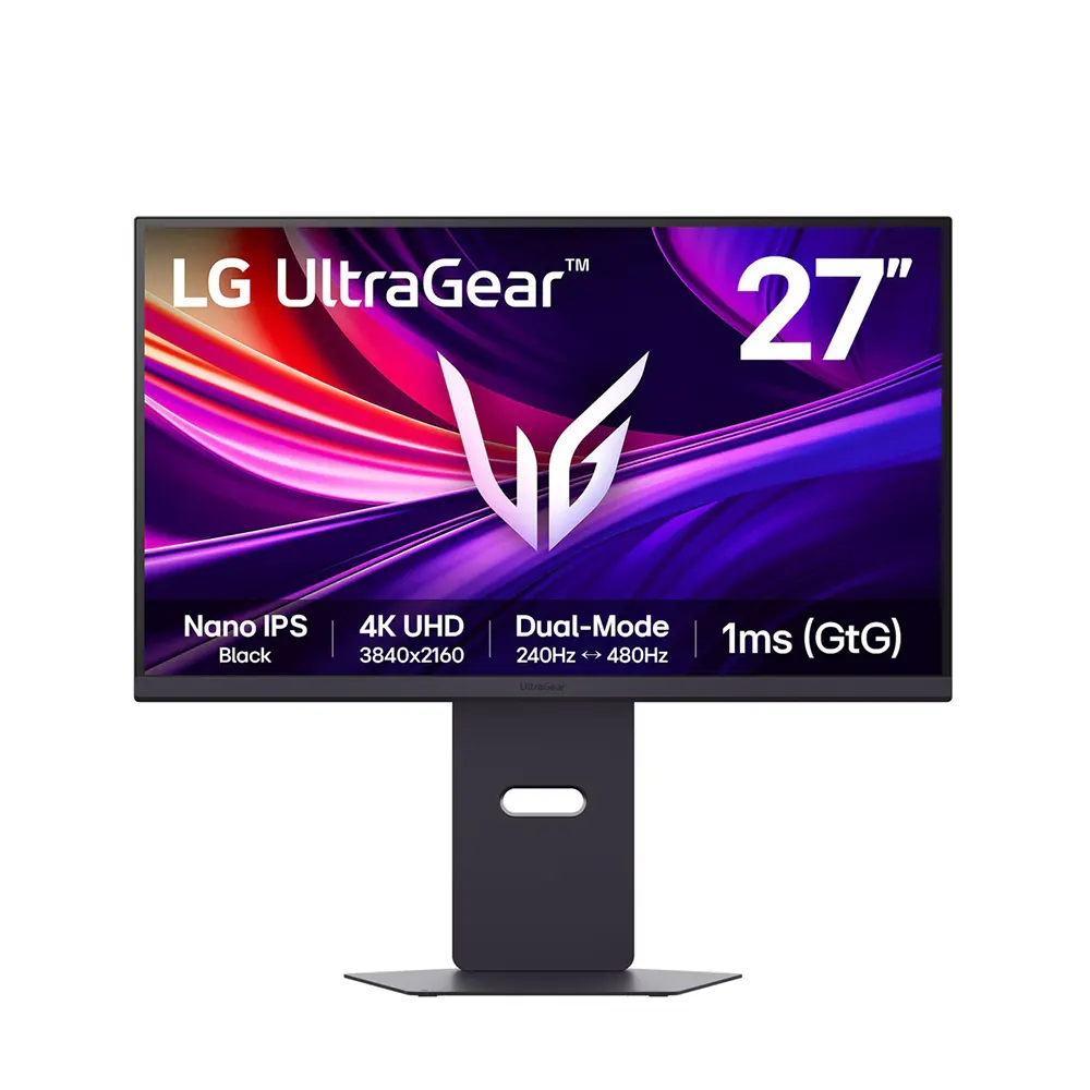 LG UltraGear 27G850A-B 27" IPS, 480Hz, 1ms, 4K UHD (3840 x 2160), VESA DisplayHDR 600, AMD FreeSync Premium Pro, Dual-Mode Геймърски монитор