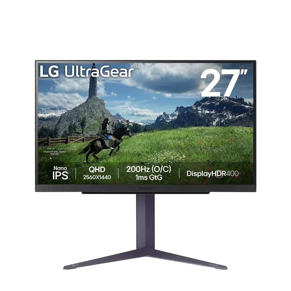 LG UltraGear 27GS85Q-B 27 IPS 180Hz, 1ms, QHD (2560 x 1440) AMD FreeSync, DisplayHDR 400 Геймърски монитор