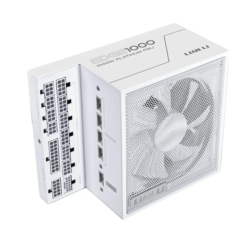 Lian Li EDGE Platinum 1000W White, 80 Plus Platinum, Модулно, PCIe Gen 5.1, ATX 3.1 Захранване за компютър