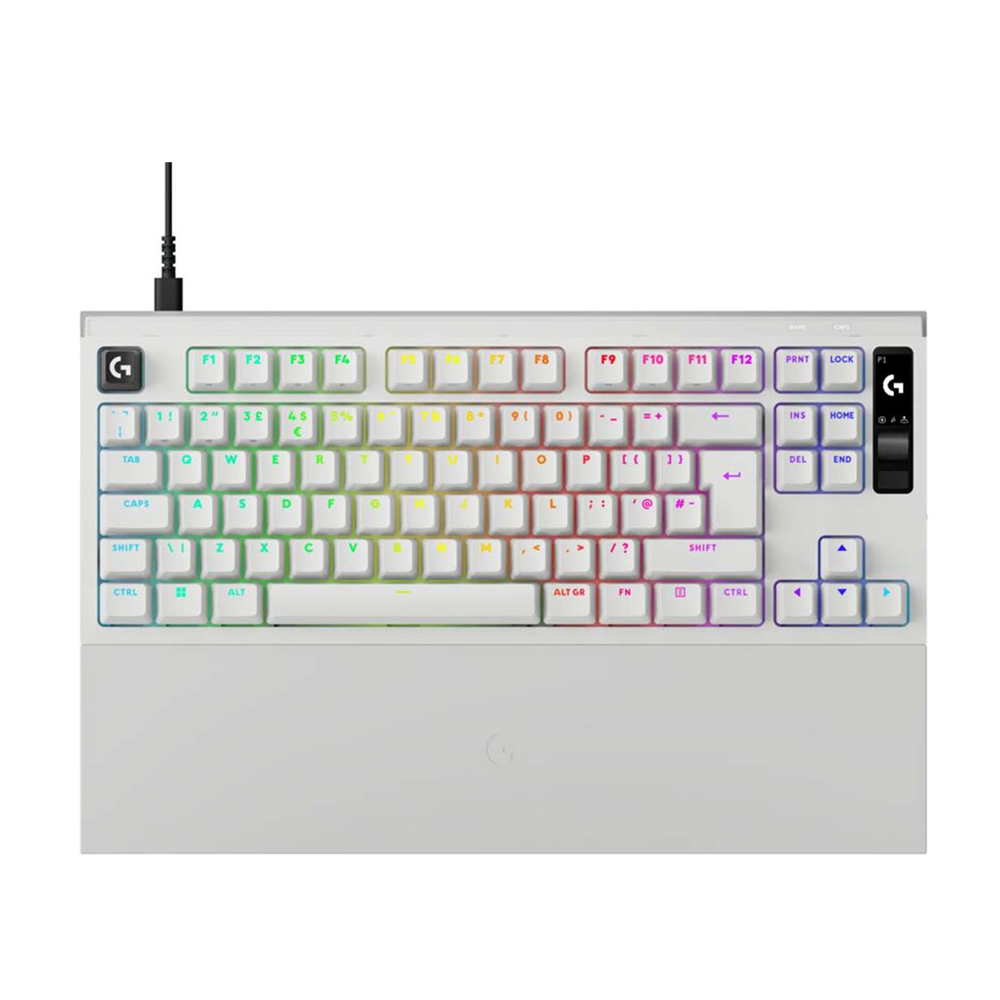 Logitech G PRO X2 RAPID White TKL 8K Геймърска Hall Effect клавиатура с KS-20 POM магнитни суичове