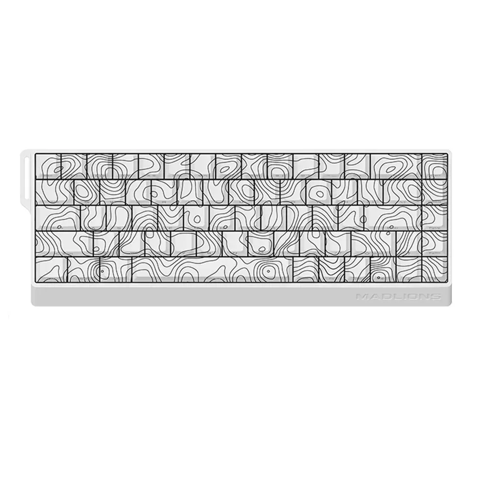 Madlions FIRE 68 ULTRA White Contour 8K RGB Геймърска механична клавиатура с Gateron Magnetic Jade регулируеми суичове