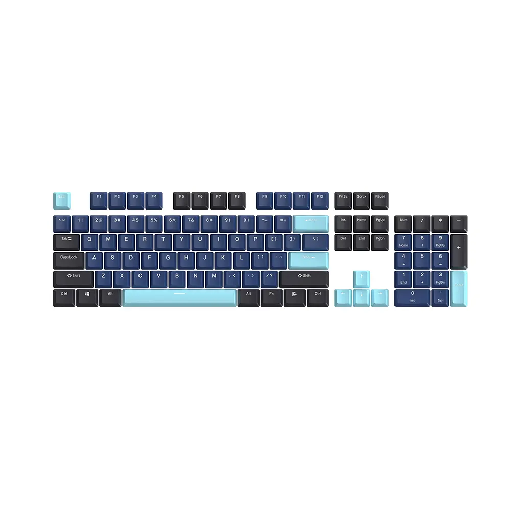 Marvo Custom Keycap Set PBT Dark Blue, Black, Cyan Комплект капачки за механични клавиатури