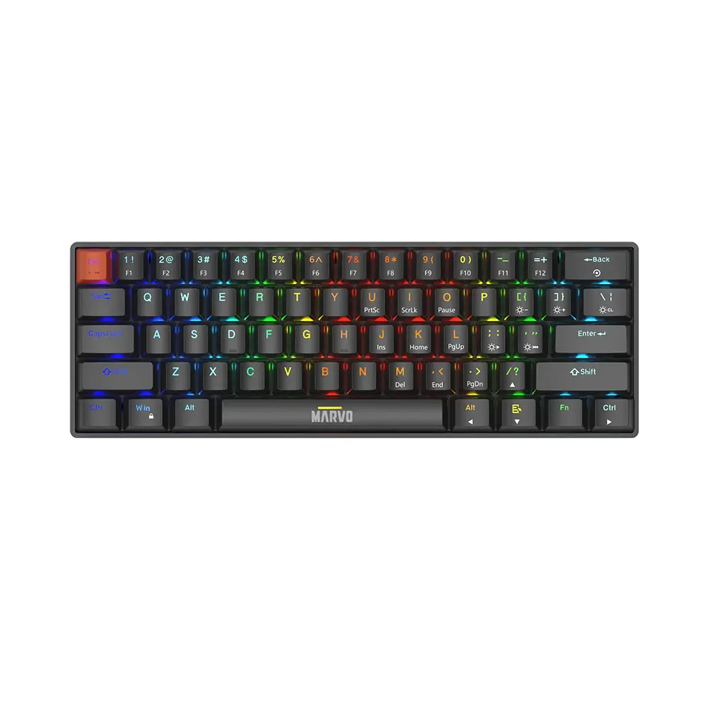 Marvo KG933G Saber 61 Black Геймърска механична клавиатура със ZDZ Red суичове