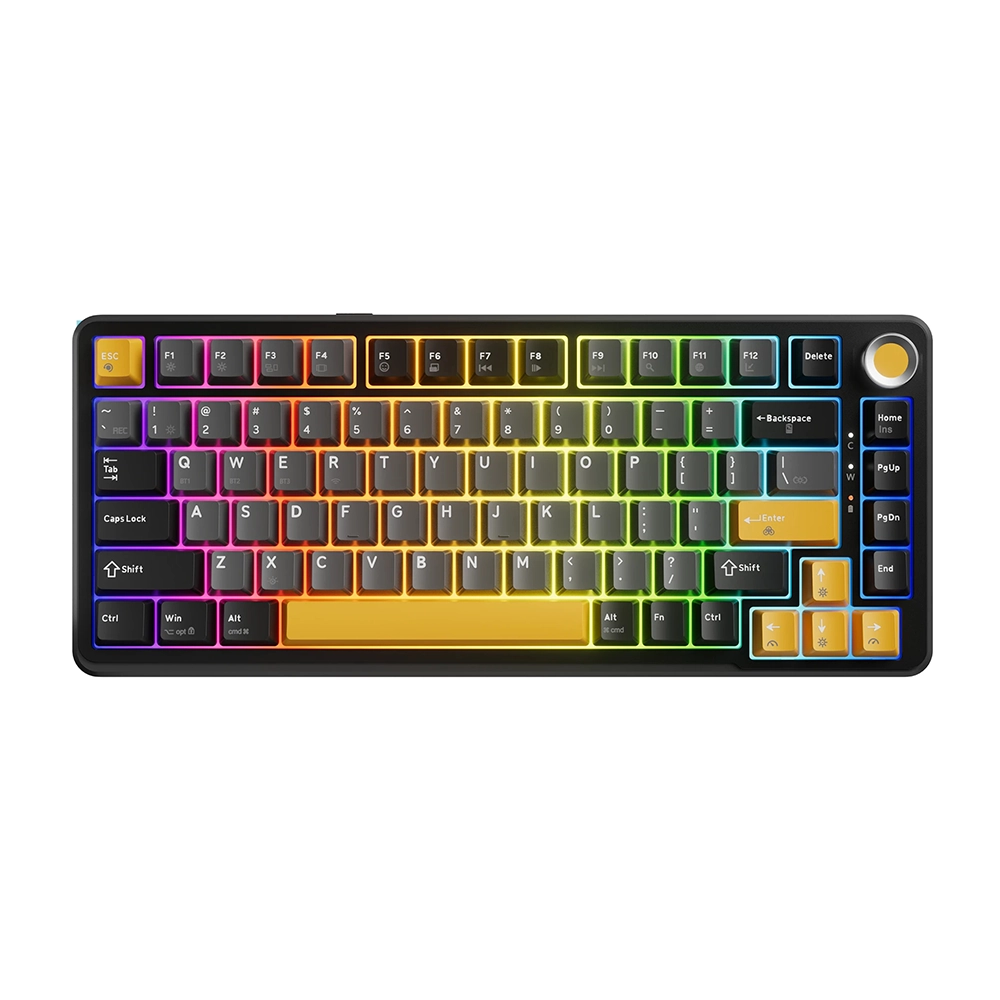 Marvo Titan 75 KG985W Black Hot-Swappable Безжична геймърска механична клавиатура с Marvo Banana Crystal суичове