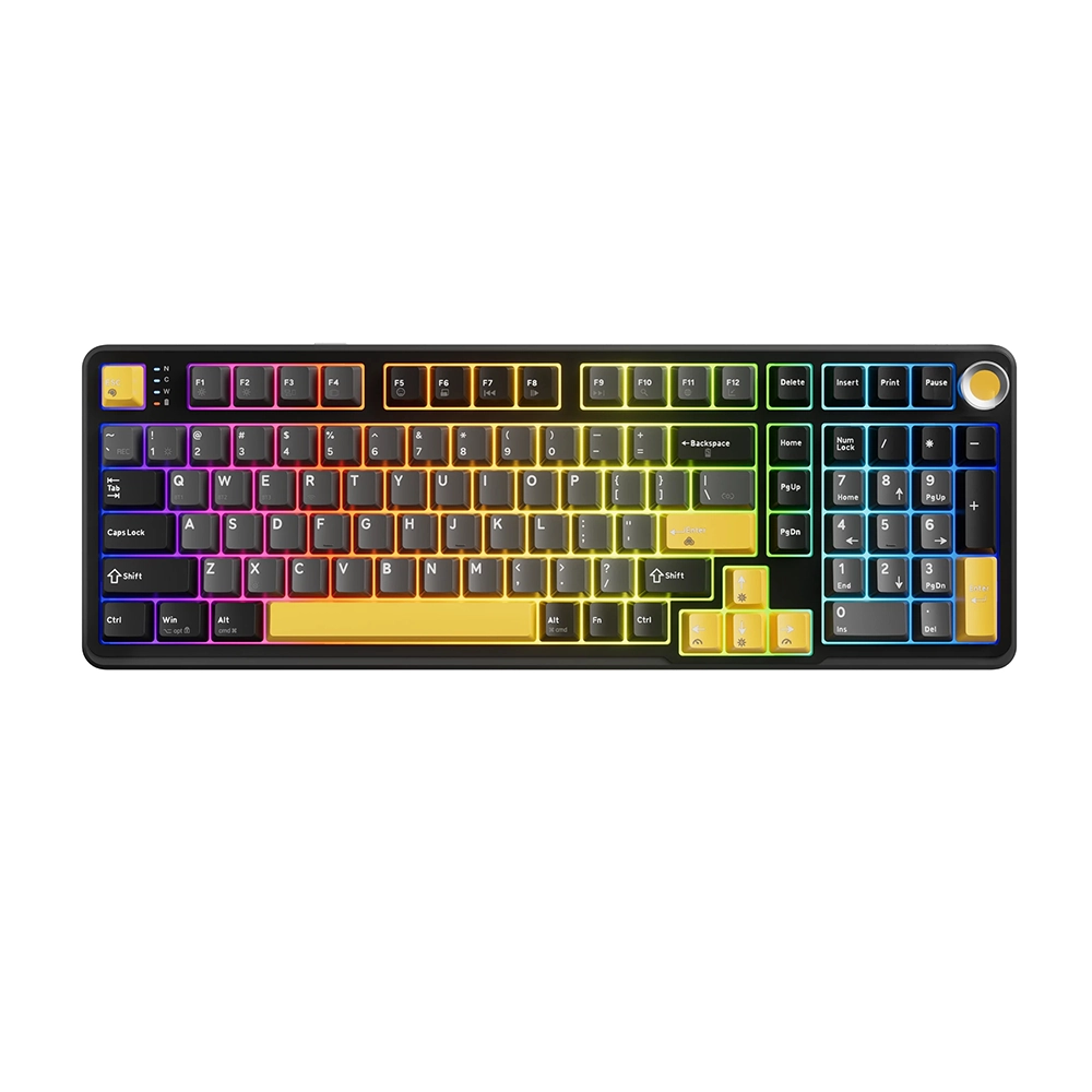 Marvo Titan 98 KG986W Black Hot-Swappable Безжична геймърска механична клавиатура с Marvo Banana Crystal суичове