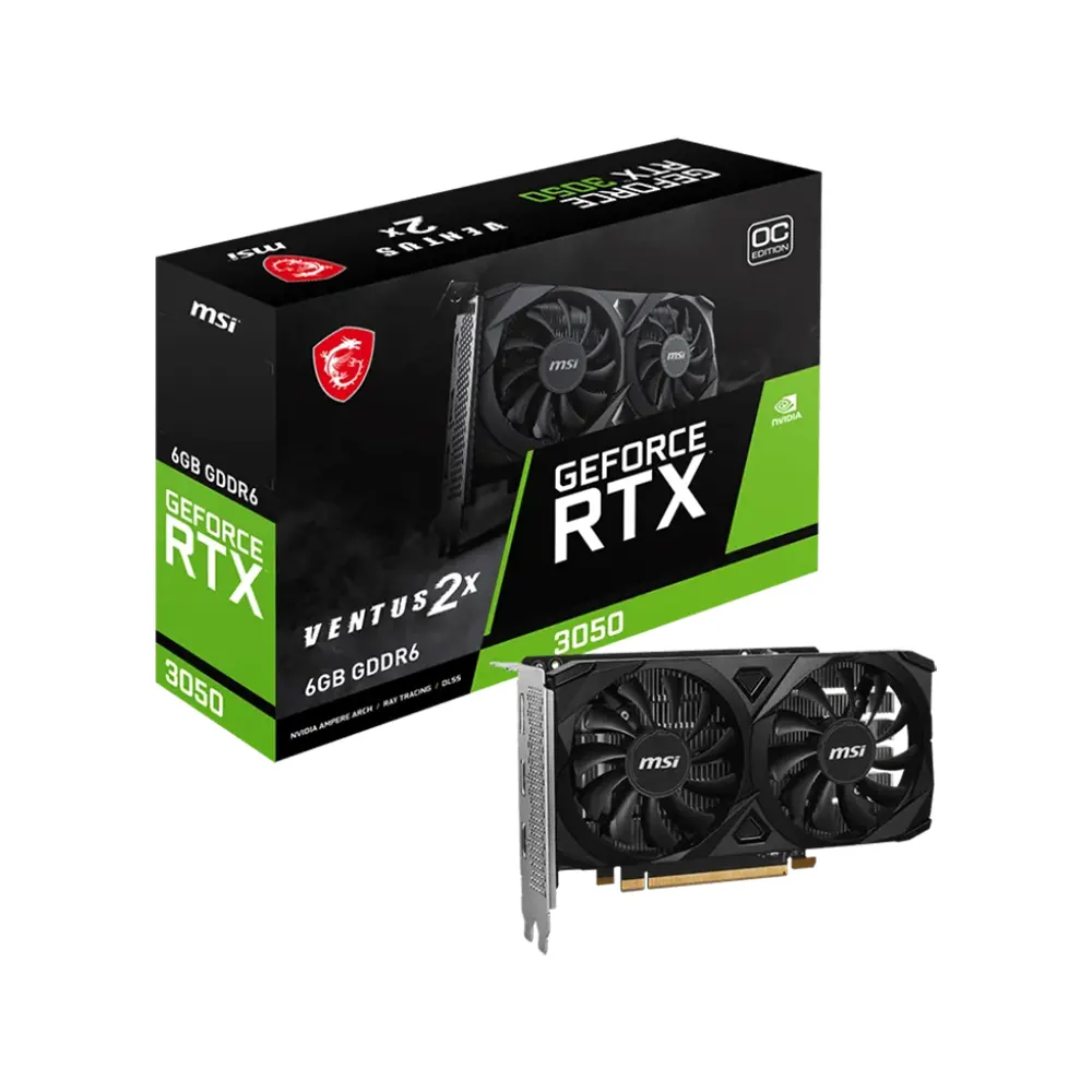 MSI GeForce RTX 3050 VENTUS 2X E 6GB GDDR6 OC Edition Видео карта