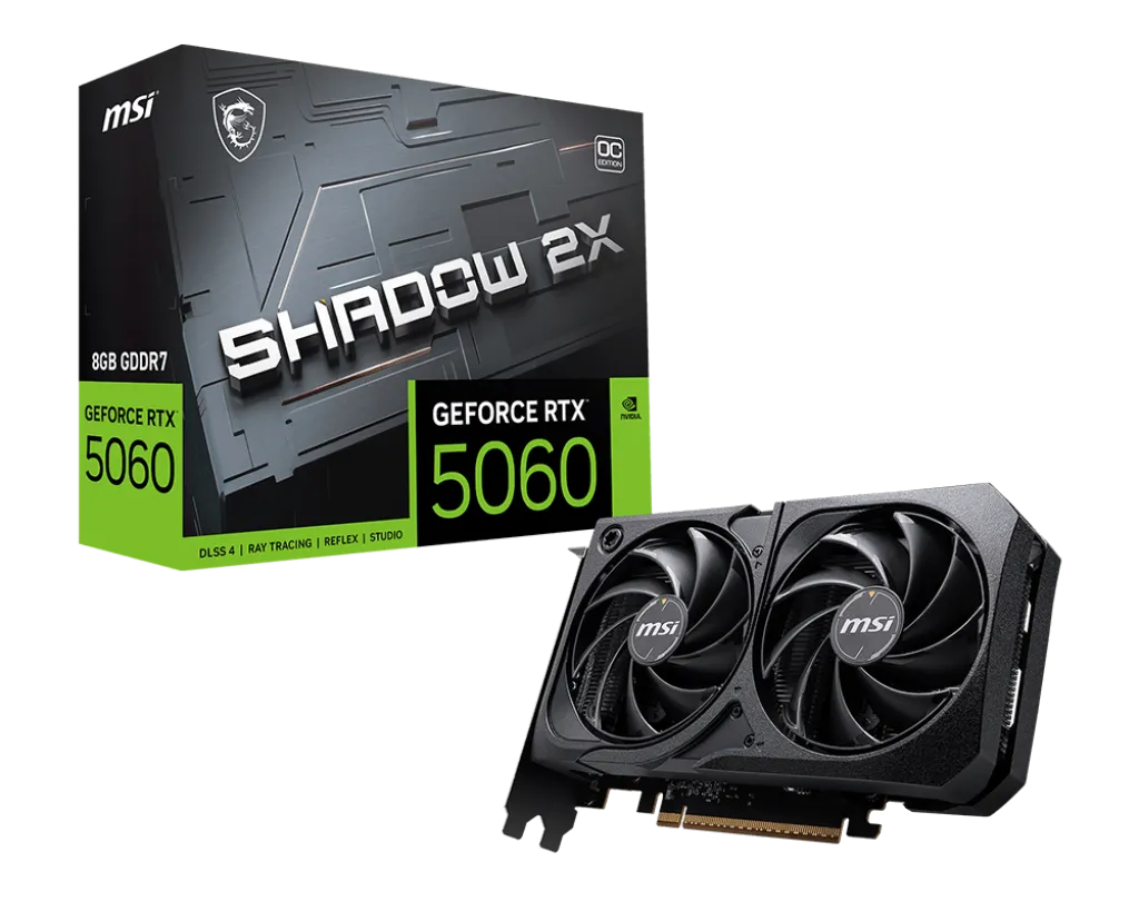 MSI GeForce RTX 5060 SHADOW 2X OC, 8GB GDDR7 Видео карта