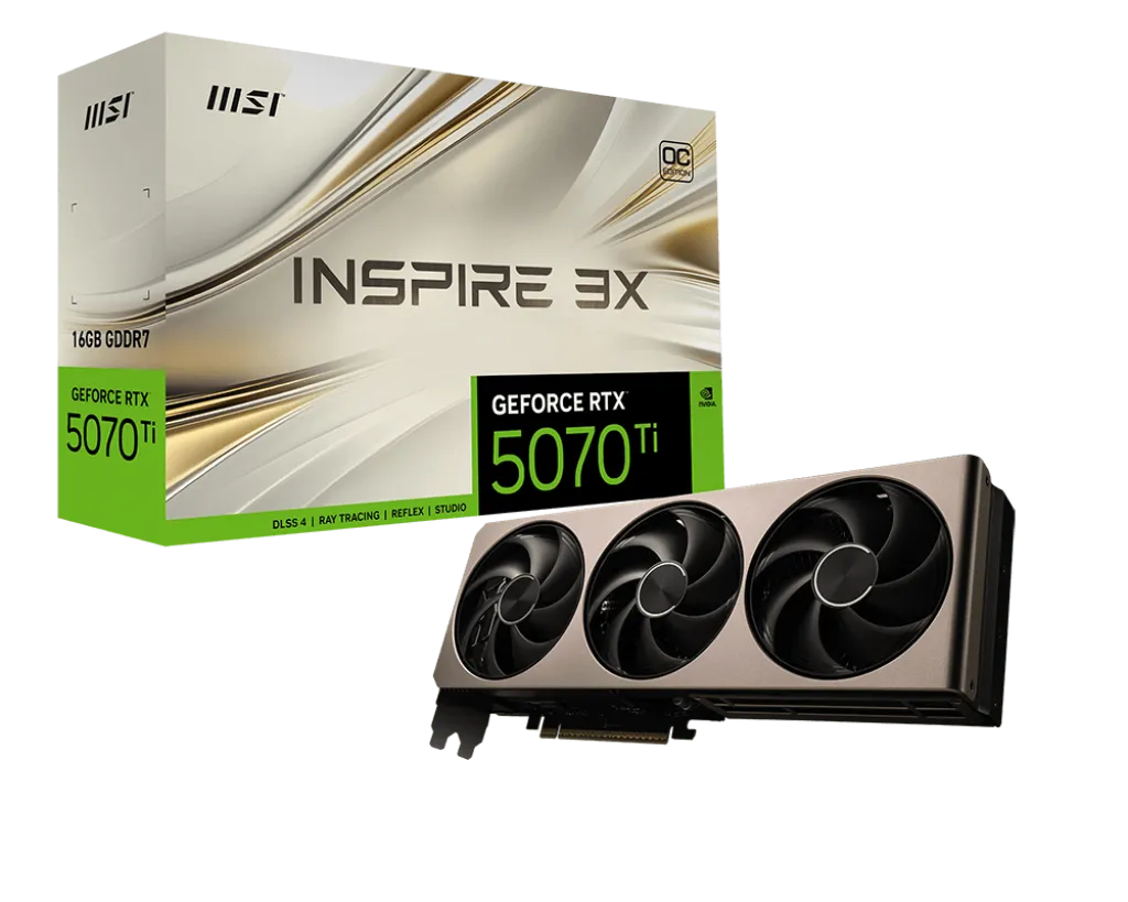 MSI GeForce RTX 5070 Ti INSPIRE 3X OC, 16GB GDDR7 Видео карта