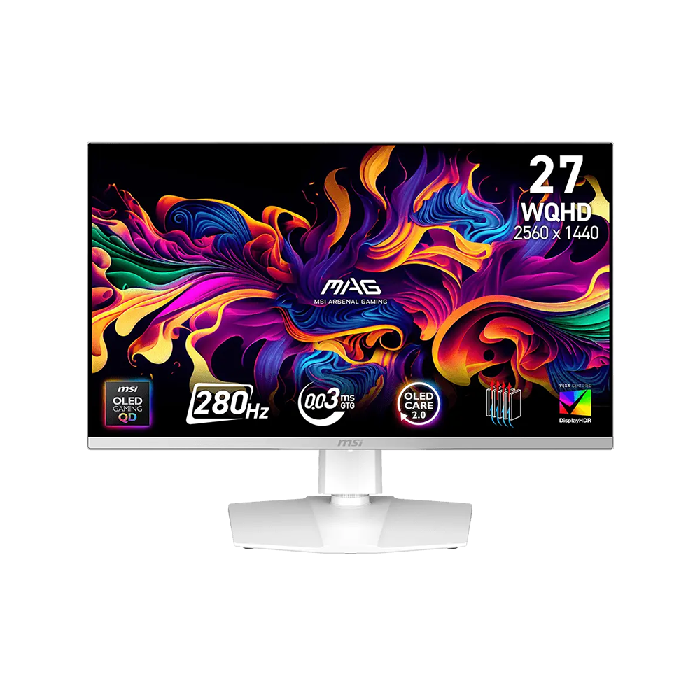 MSI MAG 272QPW X28 27" QD-OLED, 280Hz, 0.03ms, WQHD (2560 x 1440), FreeSync Premium Pro, G-SYNC Compatible, DisplayHDR True Black 400 Геймърски монитор