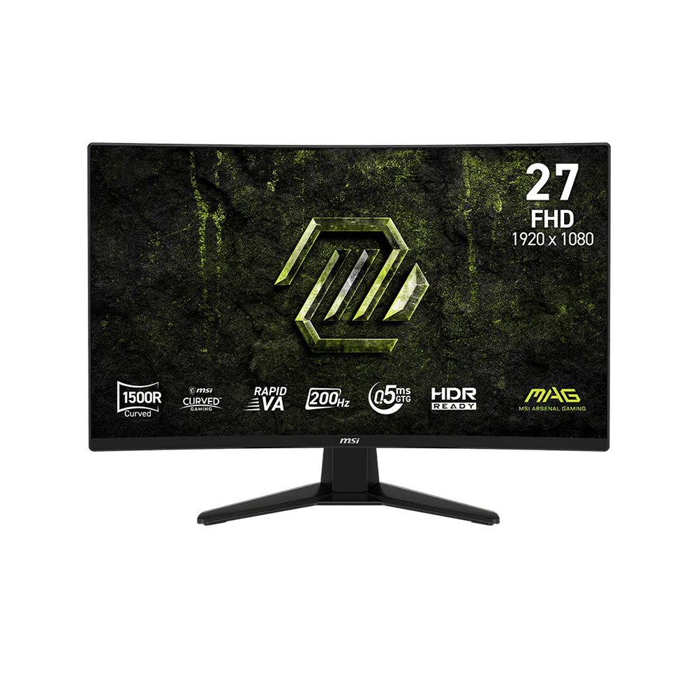 MSI MAG 274CF E20 27" Rapid VA, 200Hz, 0.5ms, Full HD (1920 x 1080), AMD FreeSync Premium, HDR Ready, 1500R Извит геймърски монитор