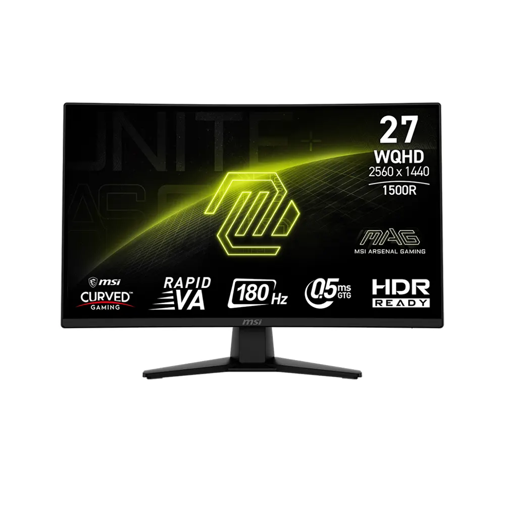 MSI MAG 274CQF 27" VA, 180Hz, 0.5ms, WQHD (2560 x 1440), Adaptive Sync, HDR Ready, 1500R Curved Извит геймърски монитор