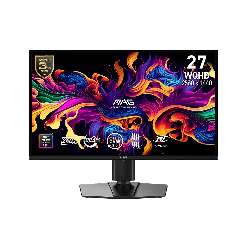 MSI MAG 274QP X24 26.5", QD-OLED, 240Hz, 0.03ms, WQHD (2560 x 1440), AMD FreeSync Premium, VESA ClearMR 13000, HDR Ready Геймърски монитор