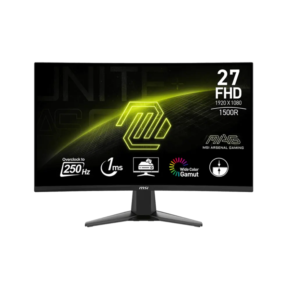 MSI MAG 27C6X 27, VA, 240Hz, 1ms, FHD (1920 x 1080), Adaptive-Sync, AI Vision, Извит геймърски монитор