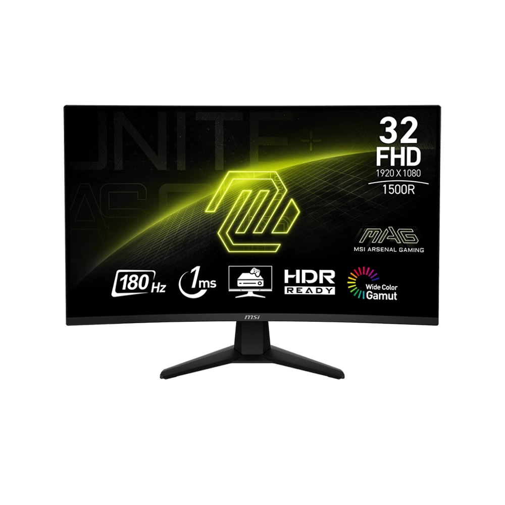 MSI MAG 32C6 32", VA, 180Hz, 1ms, Full HD (1920 x 1080), Adaptive-Sync, HDR Ready, 1500R Curved Извит геймърски монитор