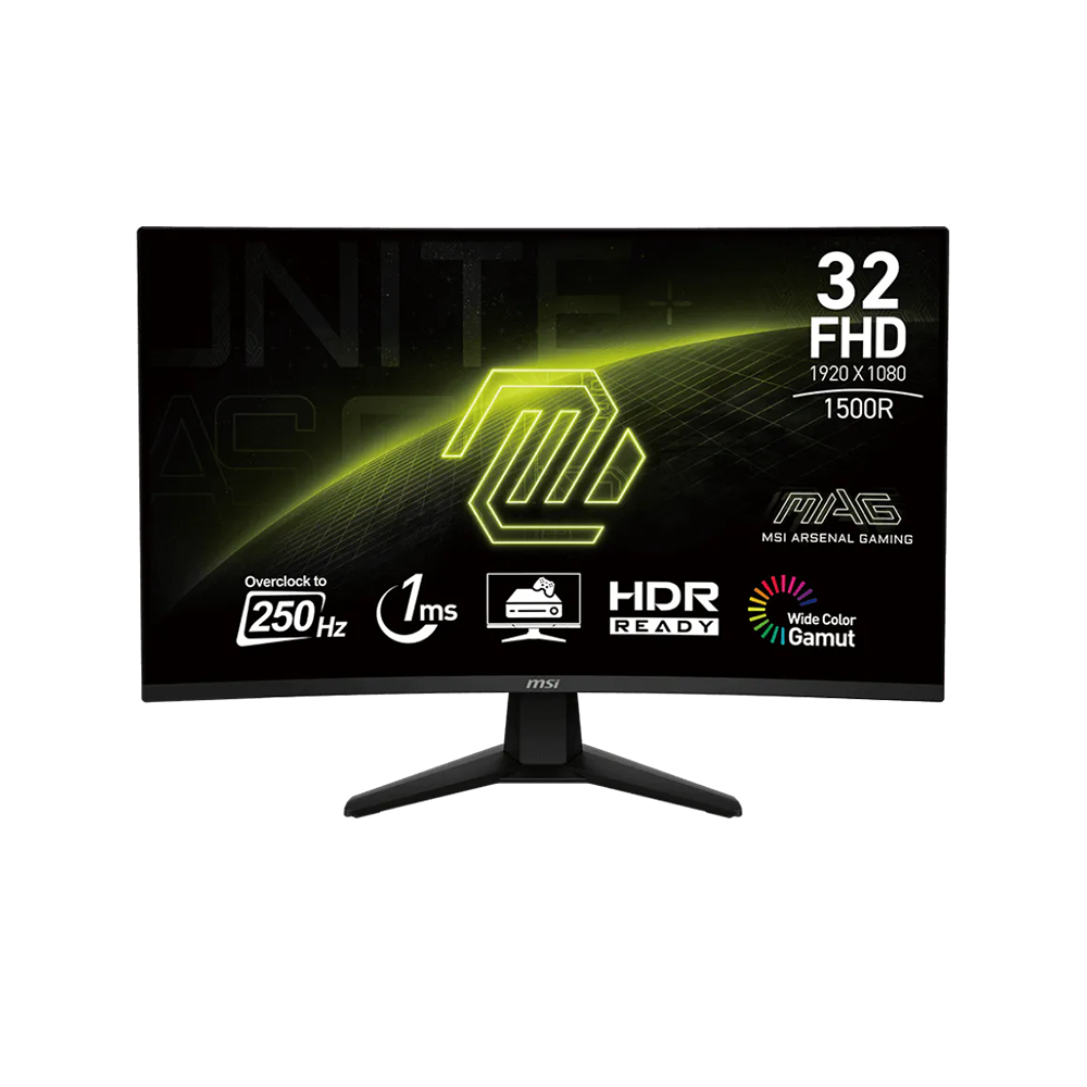 MSI MAG 32C6X 32" VA, 250Hz (OC), 1ms, Full HD (1920 x 1080), Adaptive-Sync, HDR Ready, 1500R Извит геймърски монитор