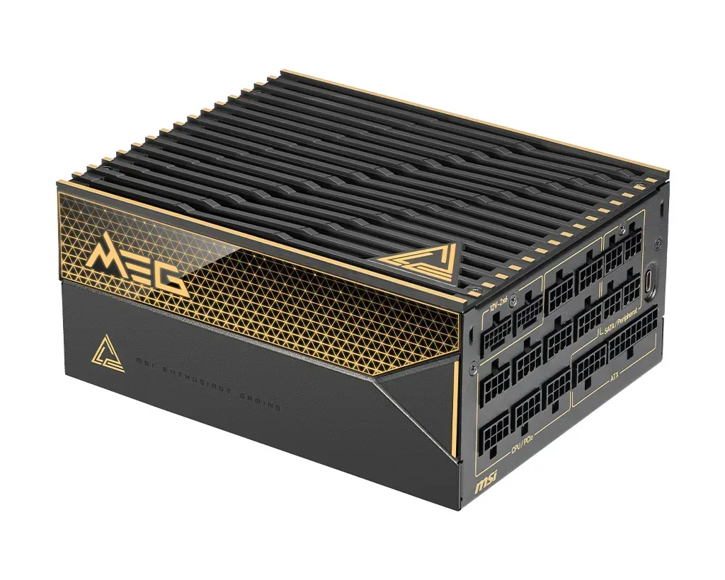 MSI MEG Ai1600T PCIE5 1600W, 80 Plus Titanium, Модулно, PCIe 5.1, ATX 3.1 Захранване за компютър