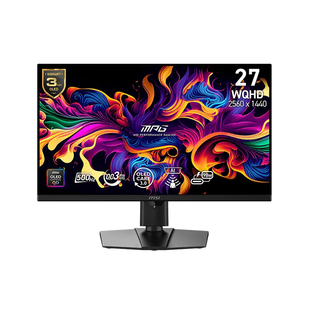 MSI MPG 271QR X50 26.5", QD-OLED, 500Hz, 0.03ms, WQHD (2560 x 1440), AMD FreeSync Premium Pro, VESA DisplayHDR True Black 500 Геймърски монитор