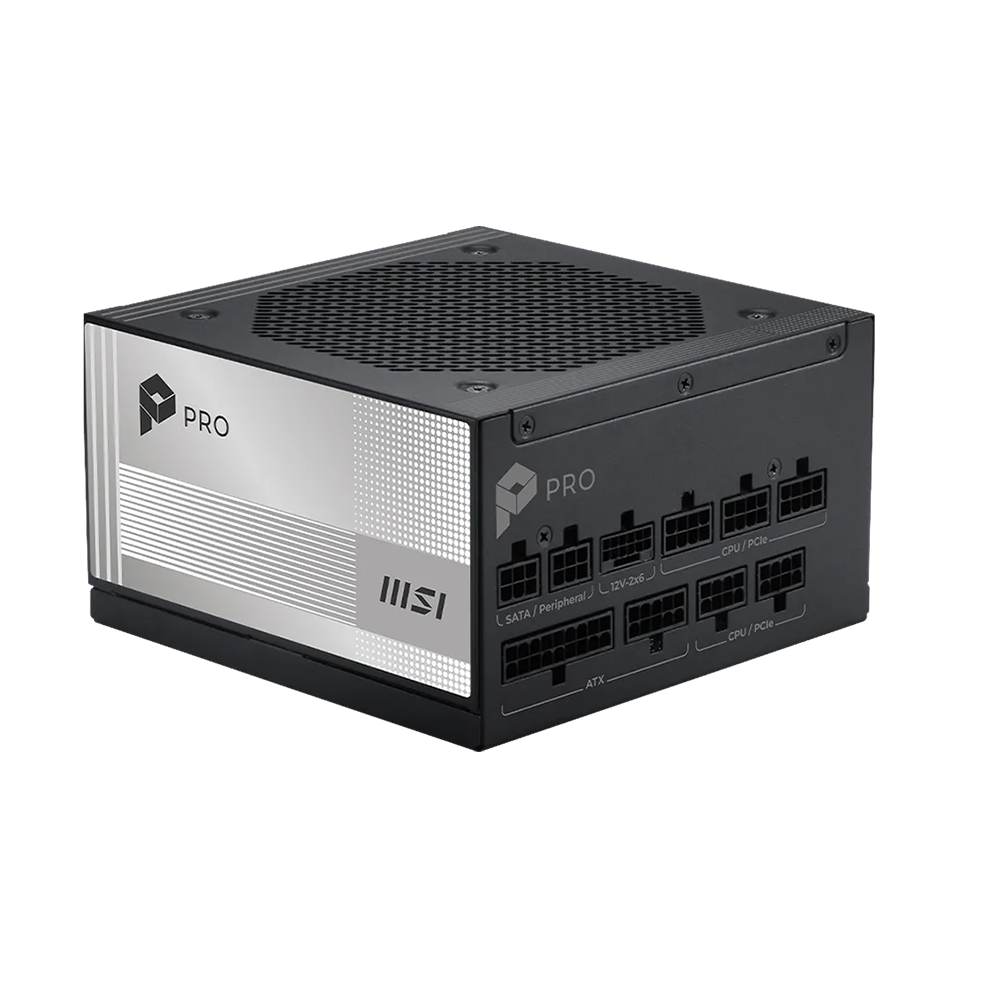 MSI PRO A1000PL PCIE5 1000W, 80 PLUS Platinum, Модулно, PCIe 5.1, ATX 3.1 Захранване за компютър