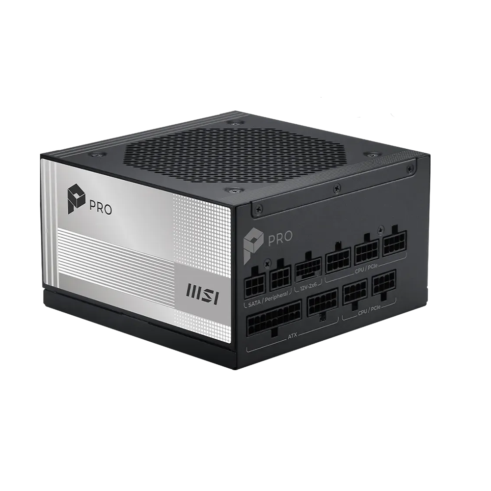MSI PRO A850PL PCIE5 850 W, 80 Plus Platinum, Модулно, PCIe 5.1, ATX 3.1 Захранване за компютър
