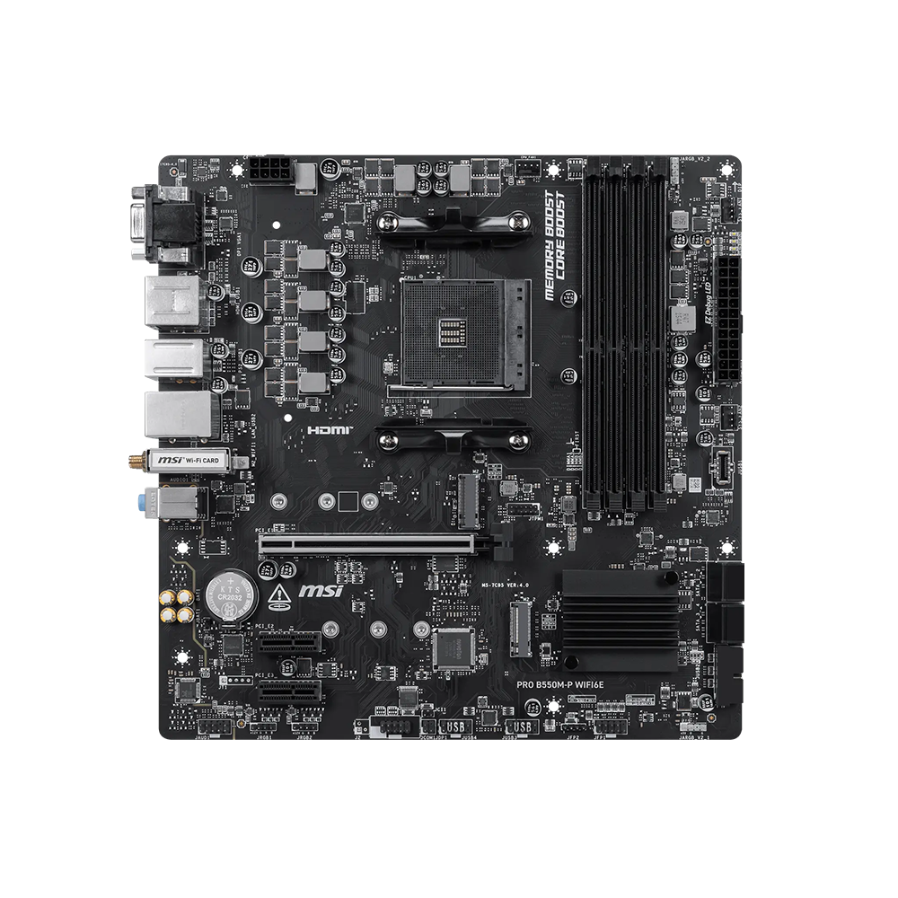 MSI PRO B550M-P WIFI6E, AM4, DDR4, Wi-Fi 6E Дънна платка