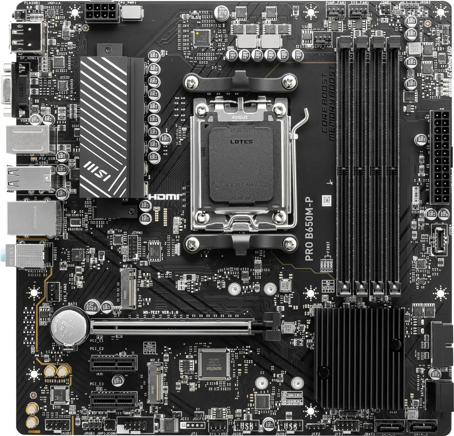 MSI PRO B650M-P, AM5, DDR5 Дънна платка